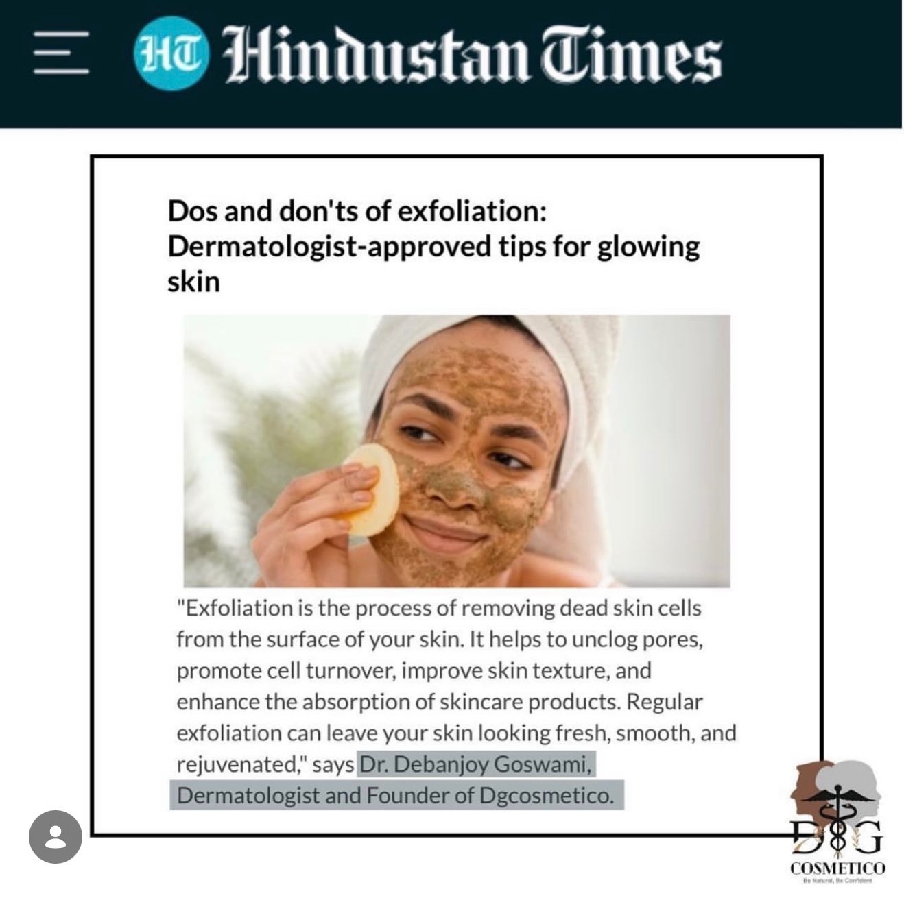 Dr. Debanjoy Goswami give Tips for Do and Don’ts of Exfoliation